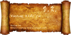 Vastag Klára névjegykártya